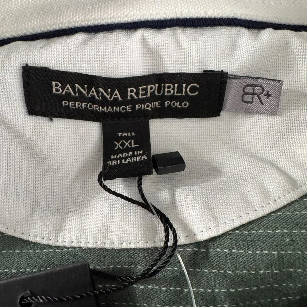 Banana Republic‎ Performance Pique Polo Shirt Mens 2XLT Green NWT TP-3534